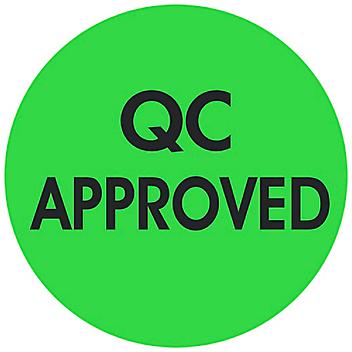 Circle Inventory Control Labels - "QC Approved", 2" S-24238