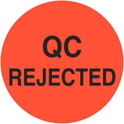 Circle Inventory Control Labels - "QC Rejected", 1"