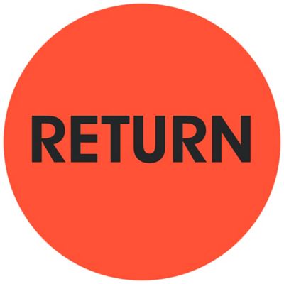 Étiquettes adhésives de gestion des stocks – « Return », 2 po, circulaire