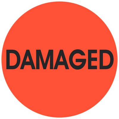 Circle Inventory Control Labels - "Damaged", 2"