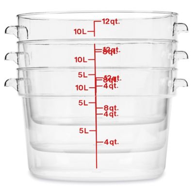 Cambro Square Food Storage Containers - 12 Quart, Clear - ULINE - Carton of 6 - S-22308