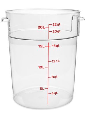 Cambro® Square Food Storage Containers - 22 Quart, Clear S-21884 - Uline