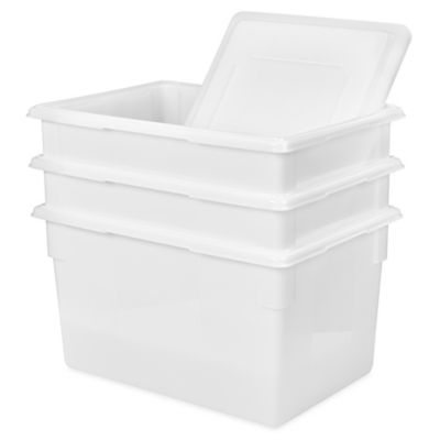 Rubbermaid FG350600WHT White Polyethylene Food Storage Box - 26 x