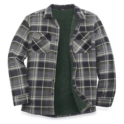 PLAID SHERPA SHIRT JACKET