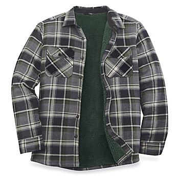 Flannel Shirt Jacket - Gray Plaid, 2XL S-24264GR-2X