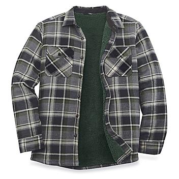 Flannel Shirt Jacket - Gray Plaid, Large S-24264GR-L