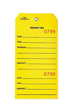 Weatherproof Vinyl Repair Tags - #8, Yellow S-24268Y