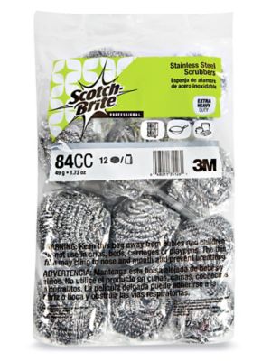 3M 84CC Scotch-Brite™ 50g Stainless Steel Scrubber - 12/Pack