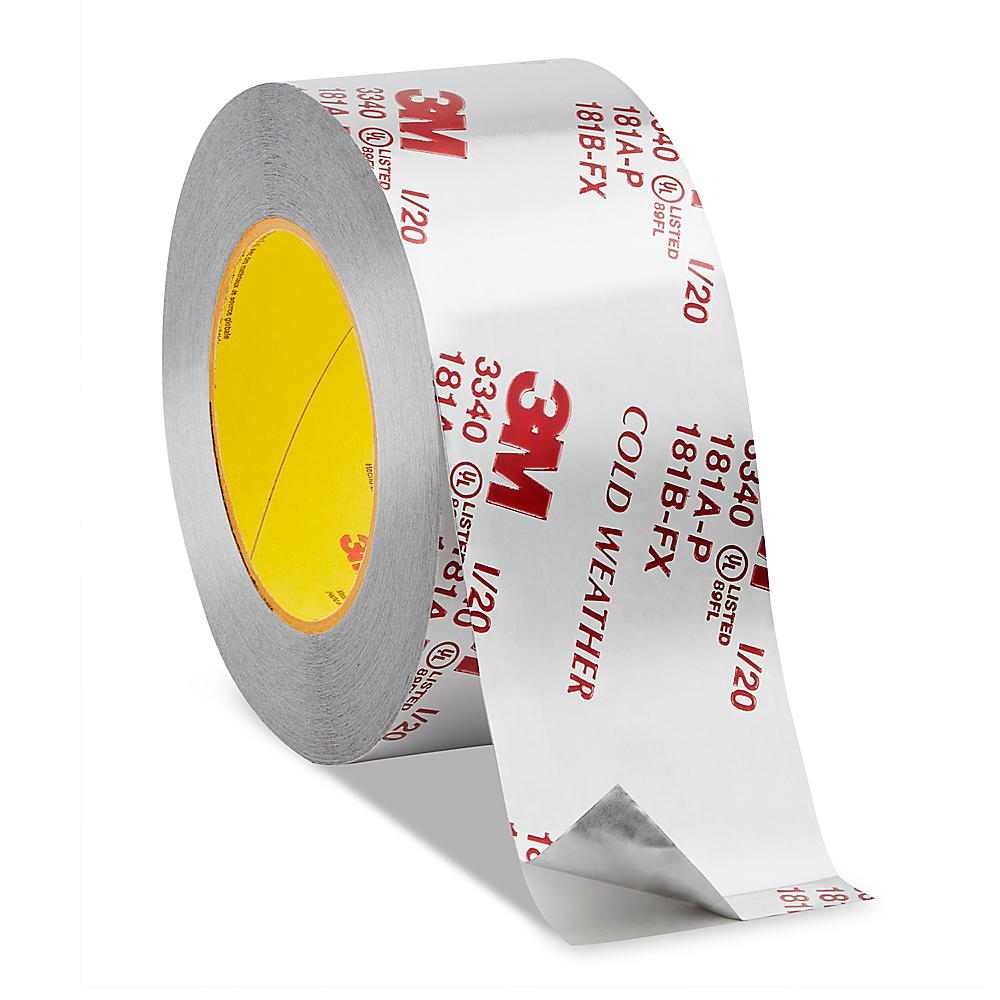 Sealing and HVAC 4.0 mil 3M Aluminum Foil Tape 3340 Silver 2.5" x 50 yd 