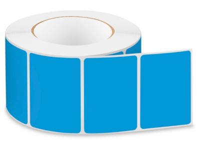 Removable Adhesive Rectangle Labels - Blue, 3 x 2 S-24299BLU - Uline