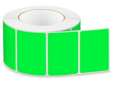 Removable Adhesive Labels - Fluorescent Green, 2 x 3 S-5638G - Uline