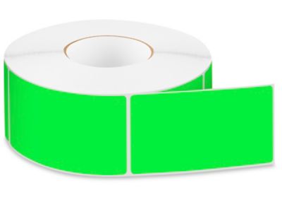 Removable Adhesive Circle Labels - Fluorescent Green, 1 S-11441G - Uline