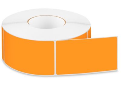 Blank Fluorescent Square Label - 2, Fluorescent Orange Paper, 500/Roll -  ICC Compliance Center Inc - USA