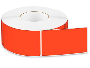 Removable Adhesive Rectangle Labels - Fluorescent Red, 3 x 5" S-24300R