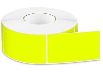 Removable Adhesive Rectangle Labels - Fluorescent Yellow, 3 x 5" S-24300Y
