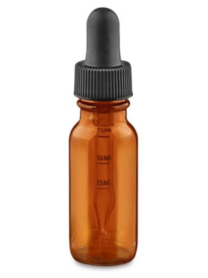  Graduated Glass Dropper Bottles - 1/2 oz