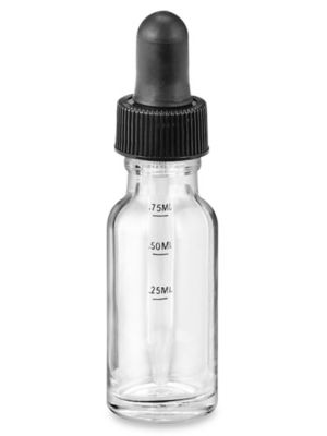 Graduated Glass Dropper Bottles - 1/2 oz, Clear S-24308C