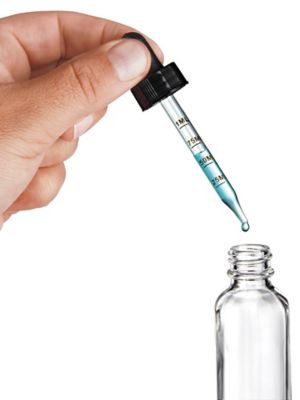 プレスクリプション　ワンドロップ Graduated Glass Dropper Bottles - 1 oz, Clear S-24309C - Uline