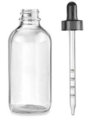 3.4 oz Clear Glass Round Dorica Oil Bottles (Cap Not Included) - Wholesale, 24/Case, Clear Type III 24-400