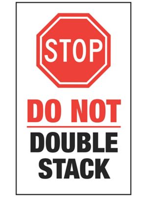 Stop Damage Labels - "Do Not Double Stack", 10 x 6"