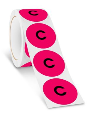 Small Letter C 1/2 Round Stickers - InStock Labels