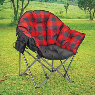 Big Daddy Plush Chair - Red Buffalo Check S-24376 - ULINE