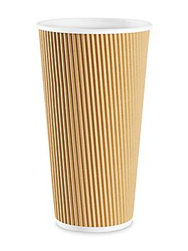 Uline Ripple Insulated Cups - 20 oz, Kraft S-24391