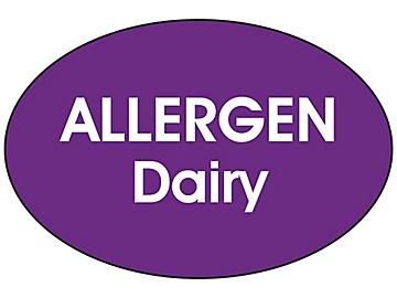 Etiqueta "Allergen Dairy" - Ovalada de 2 x 3"