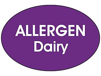 "Allergen Dairy" Label - 2 x 3" Oval S-24419