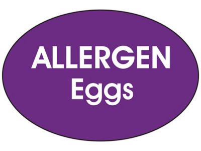 "Allergen Eggs" Label - 2 x 3" Oval