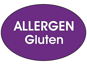 "Allergen Gluten" Label - 2 x 3" Oval