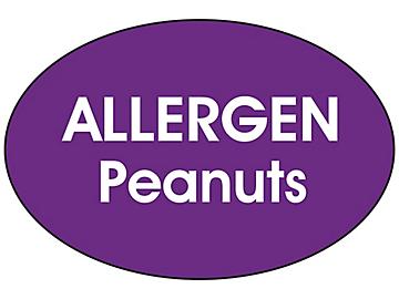 "Allergen Peanuts" Label - 2 x 3" Oval
