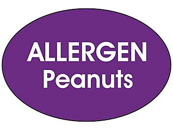 Etiqueta "Allergen Peanuts" - 2 x 3" Oval S-24422