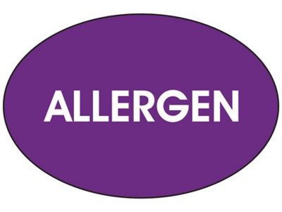 Étiquette adhésive – « Allergen Soy », 2 x 3 po, ovale