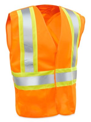 Class 2 Breakaway HiVis Safety Vest Orange, L/XL Uline