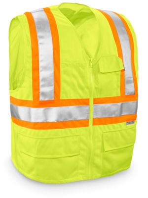 Class 2 Deluxe Hi-Vis Safety Vest - Lime, L/XL S-24437G-L
