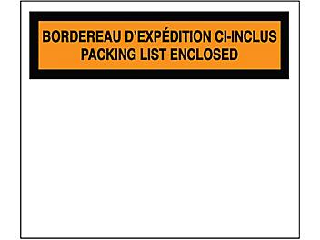 French/English Packing List Envelopes - "Packing List Enclosed", 4 1/2 x 5 1/2" S-24441