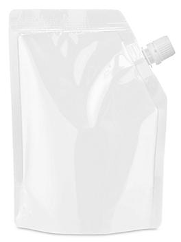 Spouted Stand-Up Barrier Pouches - 6 x 8 x 3", Glossy White S-24451W