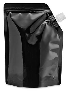 Spouted Stand-Up Barrier Pouches - 6 1/2 x 8 1/2 x 3 1/2", Glossy Black S-24452BL
