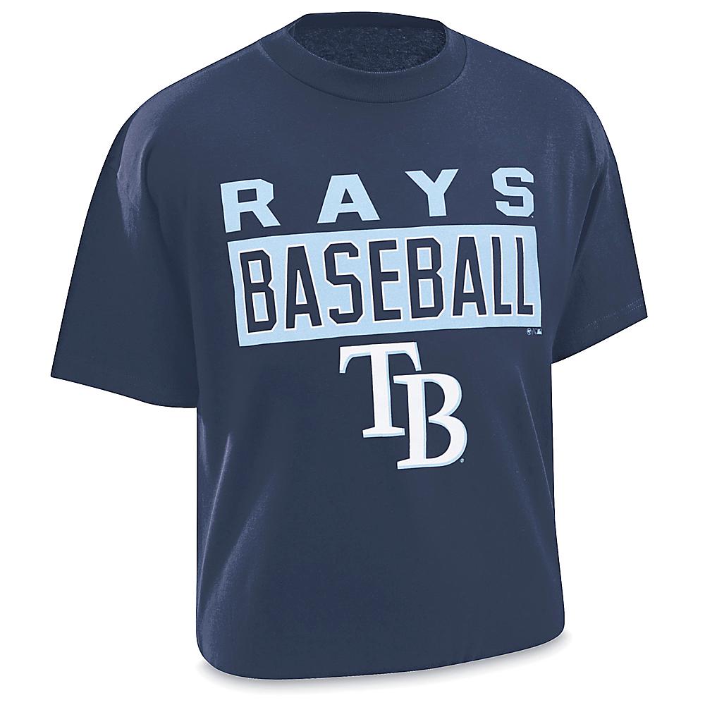 MLB T-Shirt - Tampa Bay Rays, Medium S-24472TAM-M - Uline