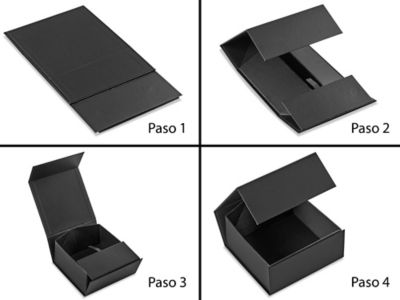 Paper Mart Cajas de regalo negras brillantes 6 X 6 X 4 | Cantidad: 100