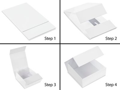 8 x 8 x 3-1/8 Matte White Magnetic Lid Gift Boxes