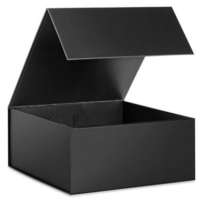 Magnetic Gift Boxes - Matte, 8 x 8 x 3 1/8, Black - ULINE - Carton of 10 - S-24511BL