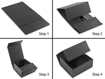 Magnetic Gift Boxes - Matte, 10 x 10 x 4 1/2, Black S-24512BL - Uline