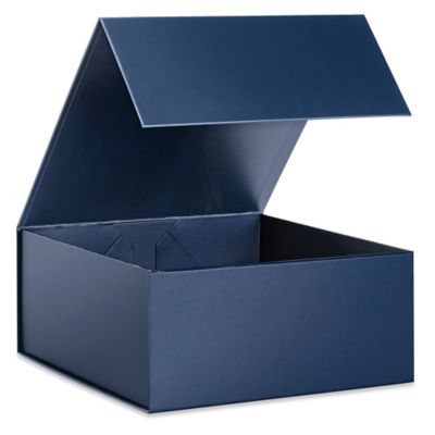 Magnetic Gift Boxes - Matte, 10 x 10 x 4 1/2, Navy S-24512NB - Uline