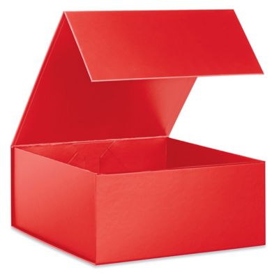 Magnetic Gift Boxes - Matte, 10 x 10 x 4 1/2, Red - ULINE - Carton of 10 - S-24512R