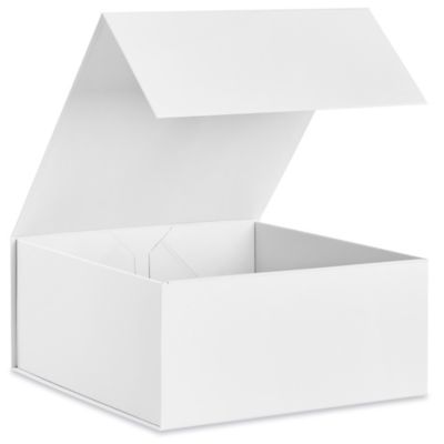 Magnetic Gift Boxes - Matte, 10 x 10 x 4 1/2, White