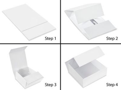 Magnetic Gift Boxes - 10 x 10 x 4 1/2, White - ULINE Canada - Carton of 10 - S-24096W