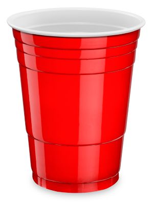 Plastic Party Cups - 16 oz, Red - ULINE - Case of 1,000 - S-24514R