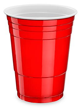 Plastic Party Cups - 16 oz, Red S-24514R